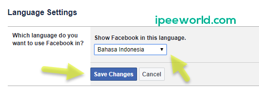ubah bahasa facebook ke bahasa indonesia