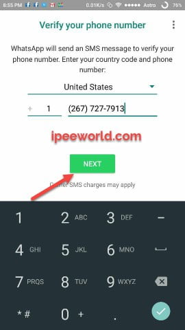 whatsapp for mac fake phone number