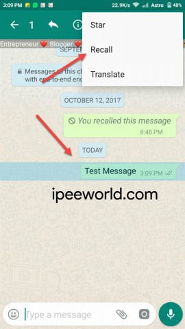 Delete WhatsApp Message for All