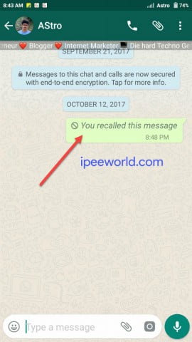 Delete Sent WhatsApp Messages