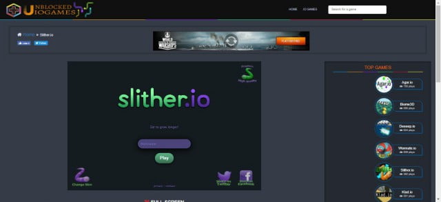 Slither.io Diblokir