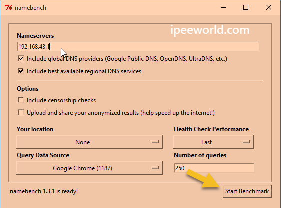 namebench Benchmarking Test