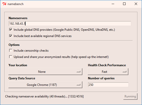 running dns test