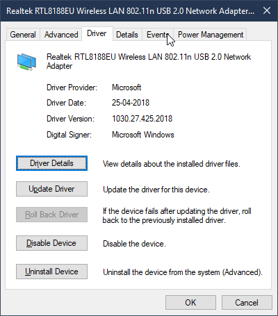 update network adapter driver