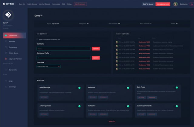 dyno bot in discord