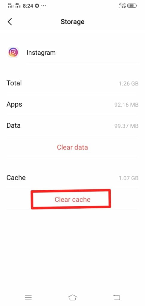 clear cache