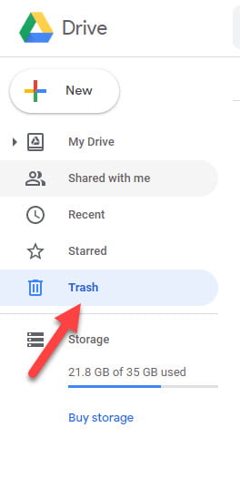 Open Google Drive Trash