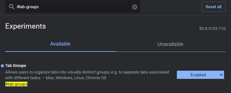 Group Tabs in Google Chrome
