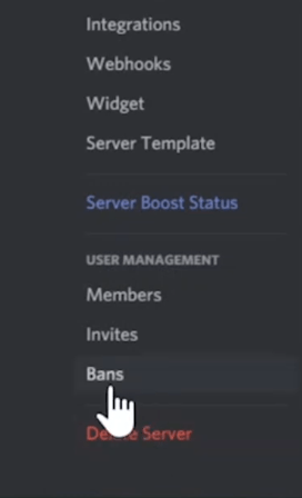 Bans Discord