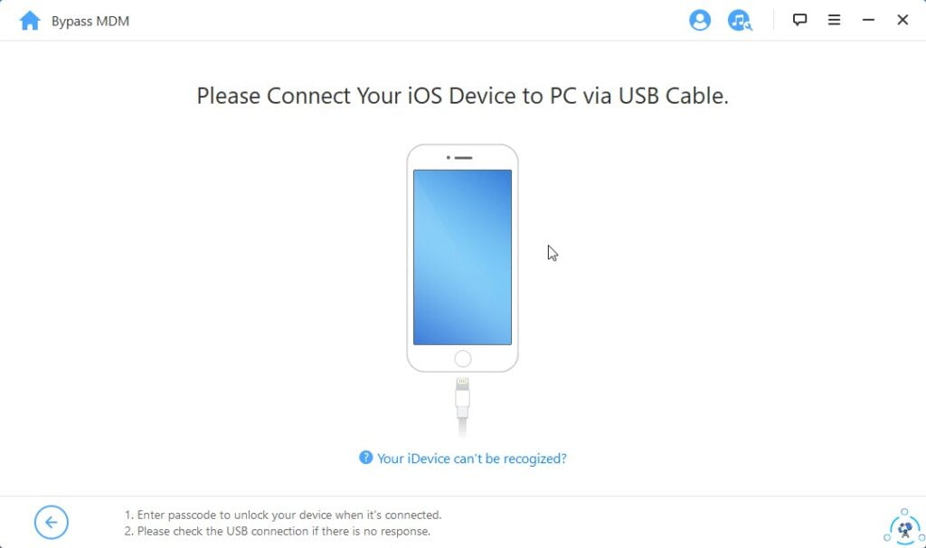 connect your iphone to bypass mdm
