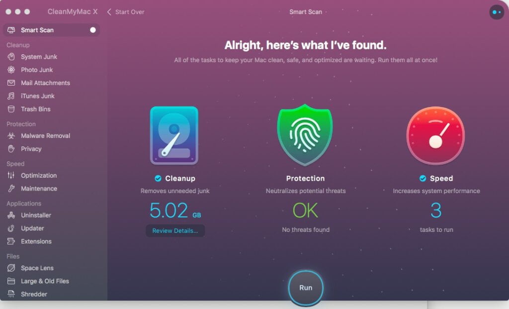 cleanmymac x smart scan result
