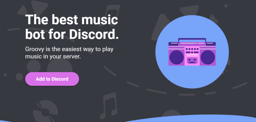groovy music bot for discord
