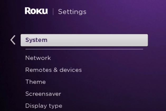 roku system settings