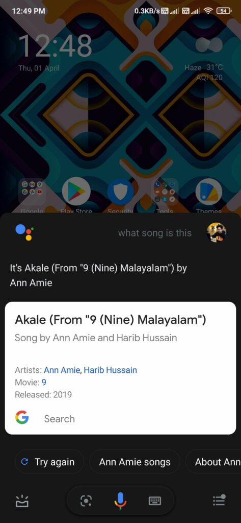 what song is this google assistant