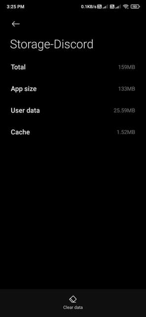 cache stored by discord