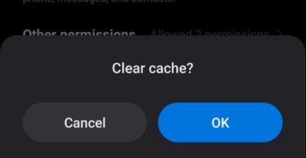 clear cache ok