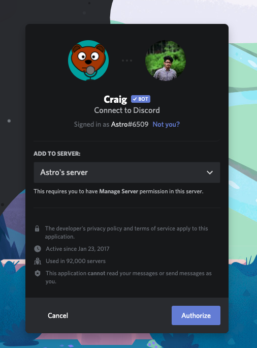 Add Craig to your server