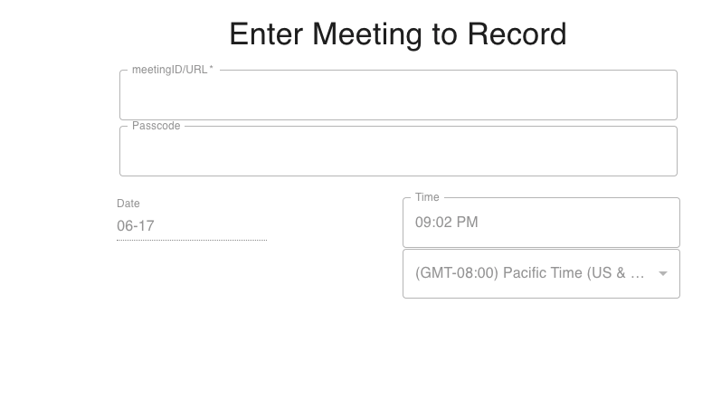 Enter Meeting Details