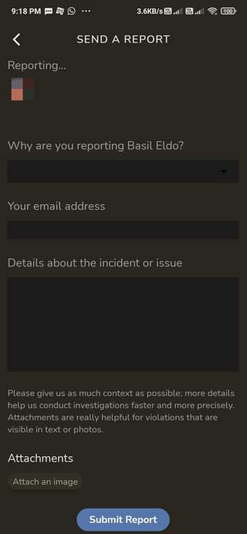 report an user on clubhouse