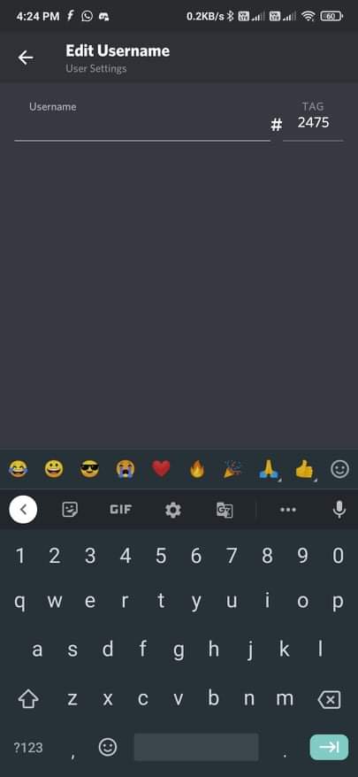 Set invisible username on Discord App