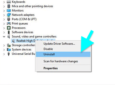 Uninstall Audio Driver on Windows