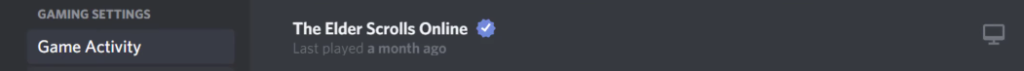 Discord Game Activity Settings