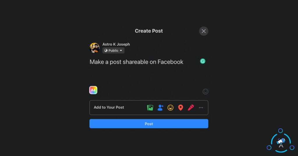 make posts shareable on Facebook