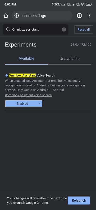 Omnibox Assistant Voice Search