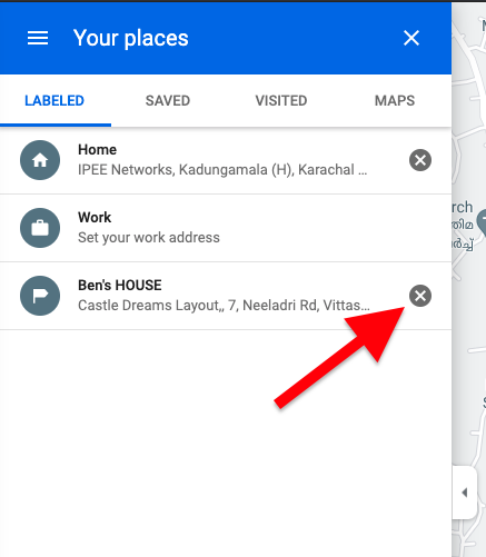 Remove Custom Labels on Google Maps