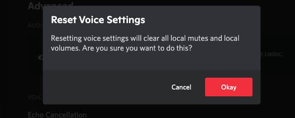 Reset Voice Settings