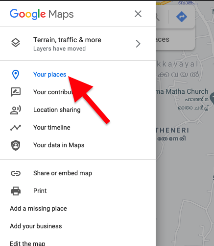 Your Places on GMaps