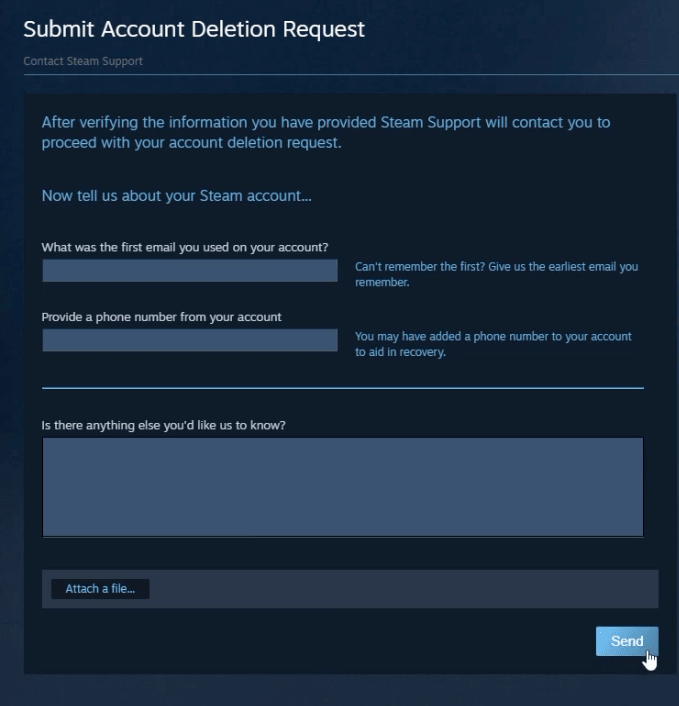 Delete Steam Account