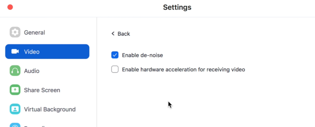 Disable Hardware Acceleration on Zoom
