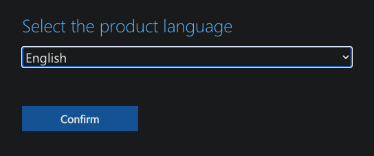 Select product language