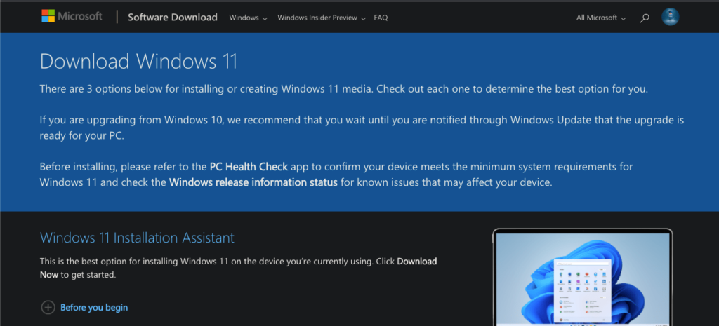 Windows 11 Download Page