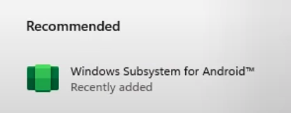 WSA on Windows 11