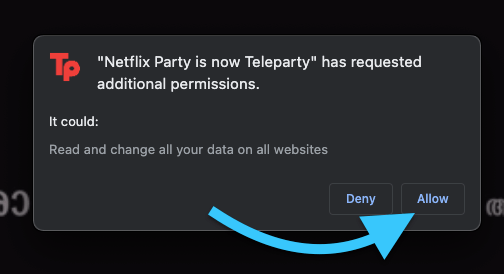 Allow Teleparty Access