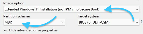 Extended Windows 11 Installation (no TPM/ no Secure Boot)