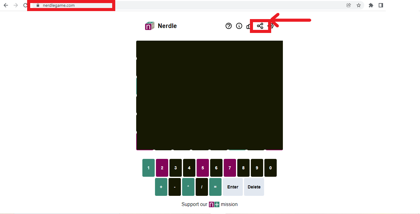 How to Share Nerdle Results on Facebook, Twitter and other social media