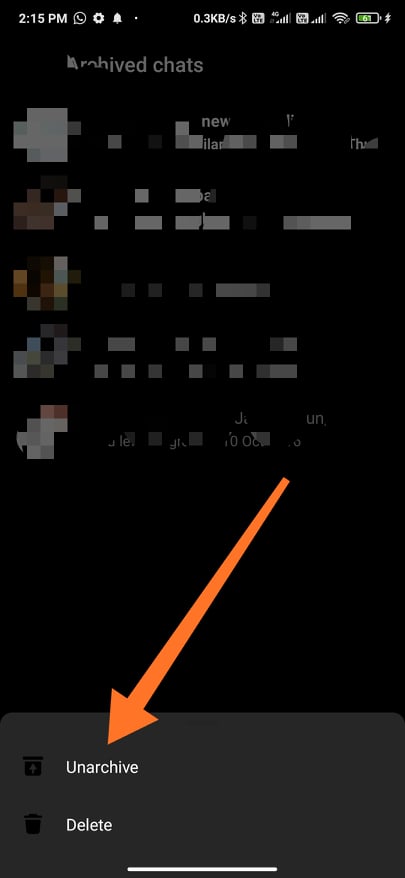 Unarchive messages on Messenger