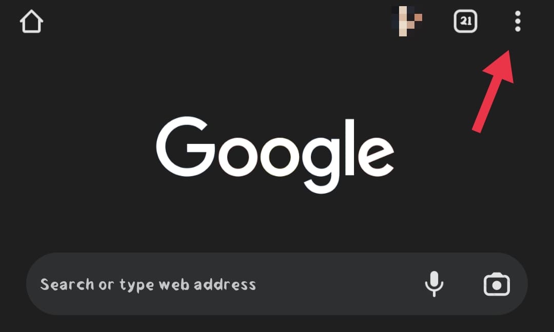 Chrome homepage ( mobile )
