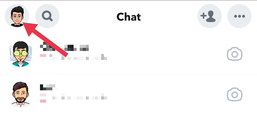 Snapchat's chat section 