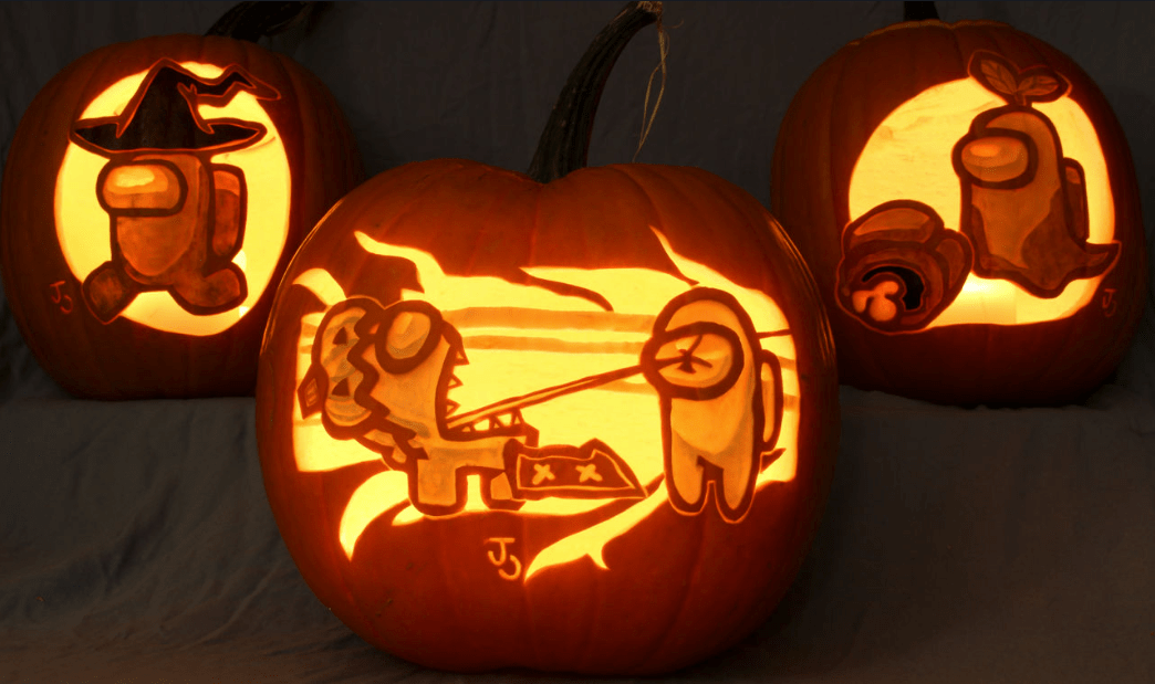 Cool Among Us Pumpkin Carving Pics [Creative]