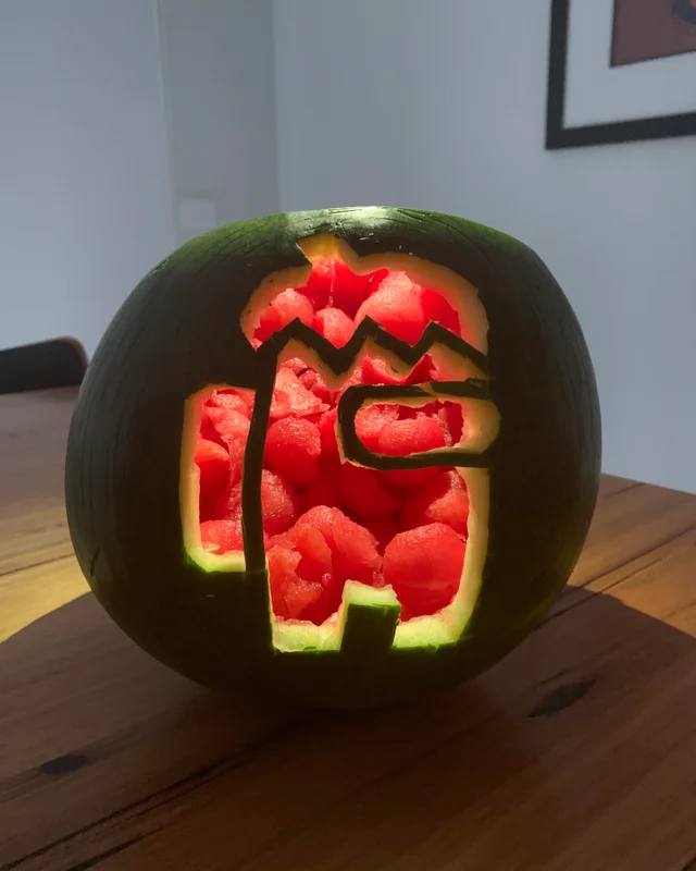 Watermelon Among Us Carving