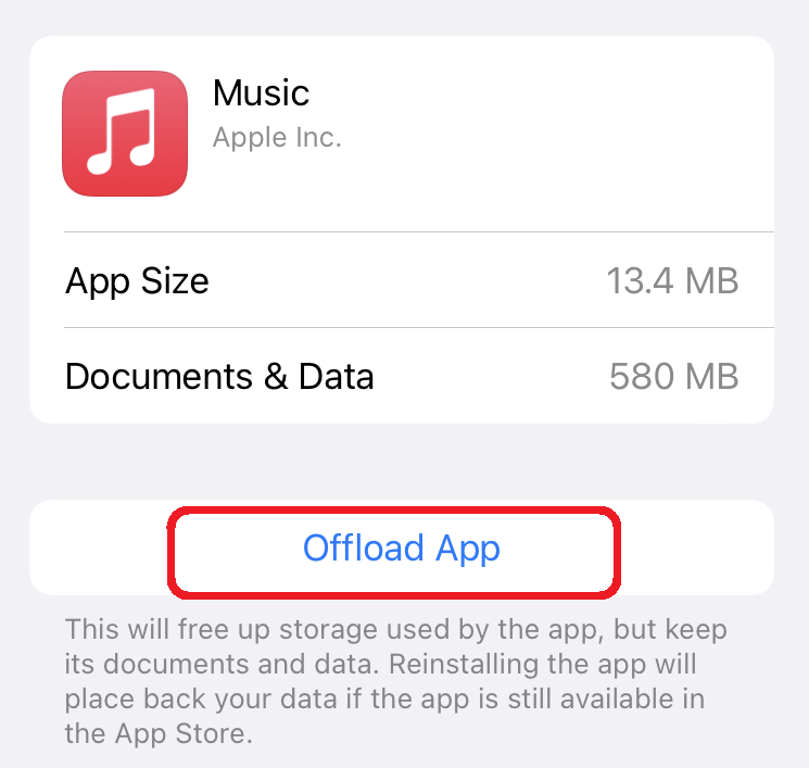 offload iphone apps