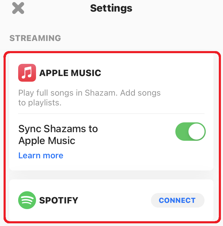 connect Shazam to Music App