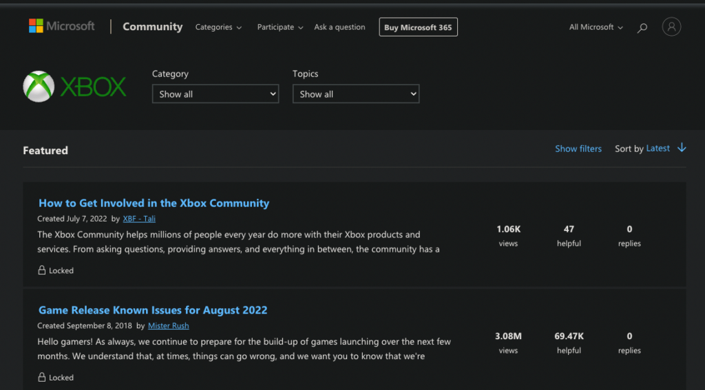 Follow Updates On Xbox Forums