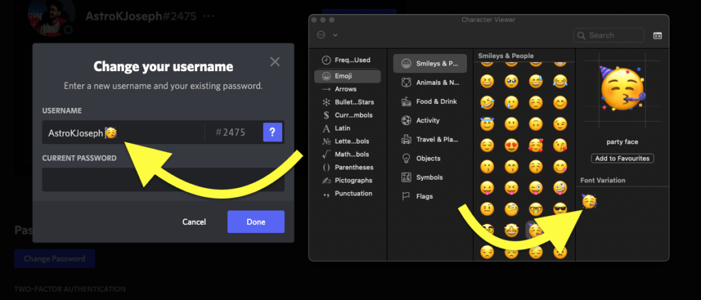 add emoji to discord name