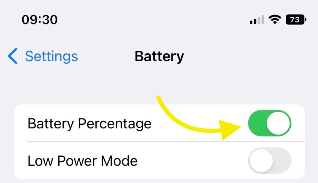 enable battery percentage