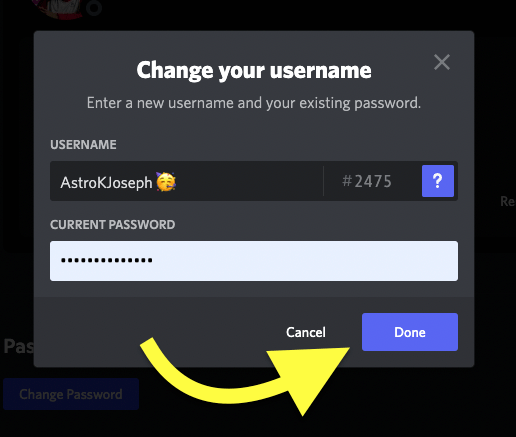 enter discord password on pc